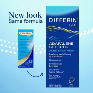 Differin Retinoid Acne Treatment; Adapalene Gel 0.1% 45g/1.6oz - Imperfect Box