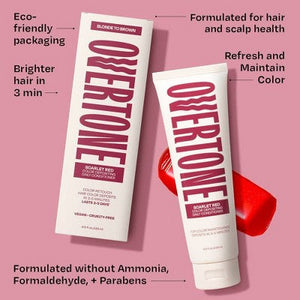 Overtone Scarlet Red Daily Conditioner- Semi-Permanent Ruby Red 4.5 oz - New