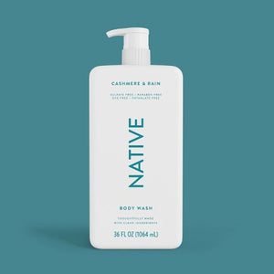 Native Body Wash Cashmere & Rain Sulfate Free with Pump 36 fl oz - New