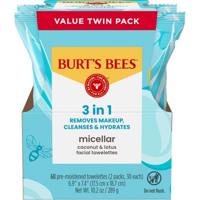 Burt's Bees Micellar Coconut Lotus Towelette 2pk/60ct - New