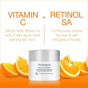 Neutrogena Rapid Tone Repair Retinol + Vitamin C Face and Neck Cream 1.7oz - Imperfect Box