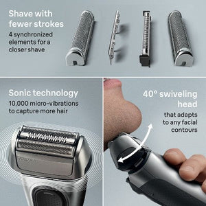 BRAUN SERIES 8-8567CC RECHARGEABLE WET & DRY SHAVER + SMARTCARE CENTER - Imperfect Box
