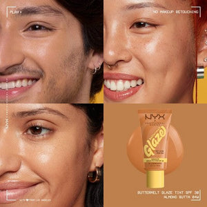 NYX Professional Makeup Buttermelt Glaze Skin Tint SPF 30 Almond Butta 1.01 fl oz - Imperfect Container