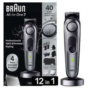 Braun Series 7 AiO7440 Rechargeable 12-in-1 Body, Beard & Hair Trimmer - New
