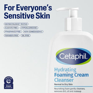 Cetaphil Hydrating Foaming Cream Facial Cleanser Face Wash with Niacinamide 16oz - Imperfect Container Co