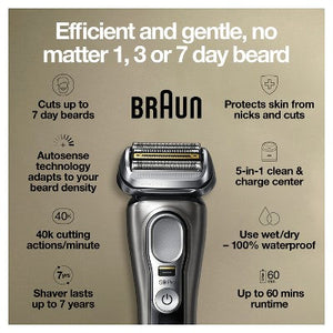 Braun Series 9-9465cc Pro Electric Foil Shaver with ProLift Beard Trimmer; Clean; Charge SmartCare Center - Imperfect Box