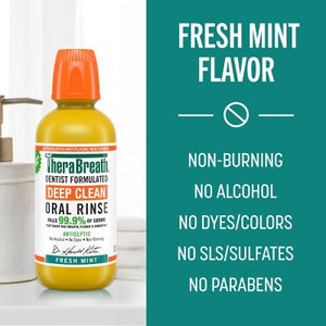 TheraBreath Deep Clean Mouthwash Fresh Mint 16 fl oz - New