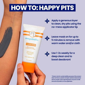 Megababe Happy Pits Detoxifying Underarm Mask 3 fl oz - New