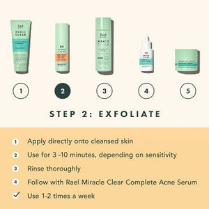 Rael Miracle Clear Brightening Triple Acid Face Exfoliant Gel-Serum 1.7oz - New