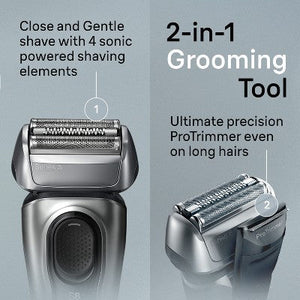 BRAUN SERIES 8-8567CC RECHARGEABLE WET & DRY SHAVER + SMARTCARE CENTER - Imperfect Box