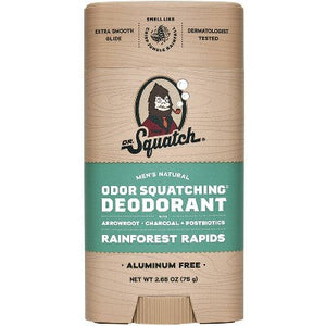 DR. SQUATCH Men's Natural Solid Deodorant Rainforest Rapids 2.65oz - New