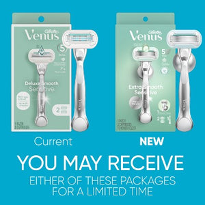 Venus Deluxe Smooth Sensitive Women's Razor + 2 Razor Blade Refills - Imperfect Box