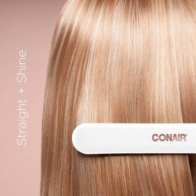 Conair Double Ceramic 1" Flat Iron White - Imperfect Box