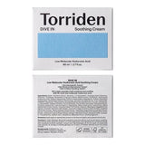 Torriden Dive-In Soothing Cream Korean Skincare for Calming and Deep Moisturization 2.7 fl oz - Imperfect Box