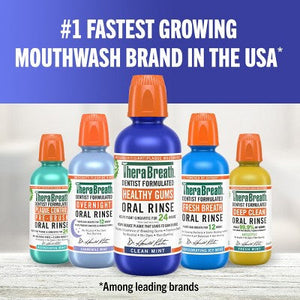 TheraBreath Healthy Gums Mouthwash Clean Mint 33.8 fl oz - Imperfect Container