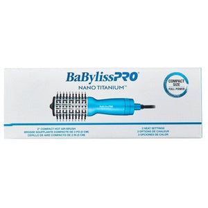 BaBylissPRO Nano Titanium Compact Hot Air Straightening Brush Blue - New