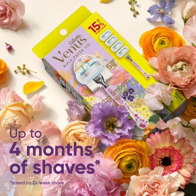 Rifle Paper Co. + Venus Women's Deluxe Smooth Sensitive Razor + 4 Refills - Imperfect Box