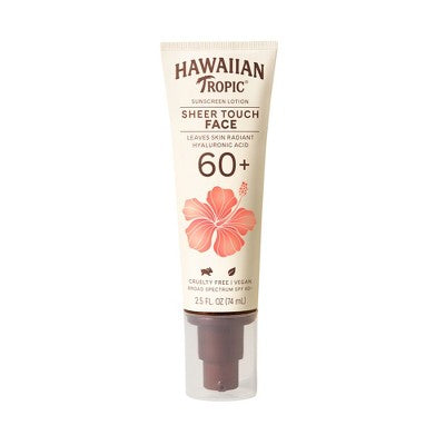 Hawaiian Tropic Sheer Touch Face Lotion Sunscreen SPF 60+ 2.5 fl oz - Imperfect Container