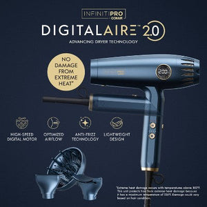 InfinitiPRO by Conair DigitalAIRE Folding Handle Hair Dryer Blue 1875 Watts - Imperfect Box