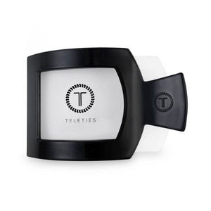 TELETIES Large Flat Square Hair Clip Jet Black - New