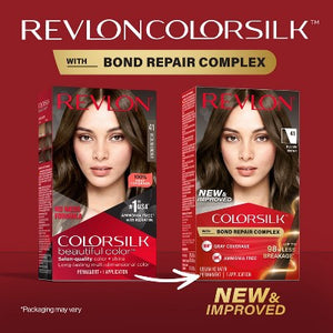 Revlon ColorSilk Permanent Hair Color with Bond Repair Complex 41 Medium Brown 4.4 fl oz - Imperfect Box