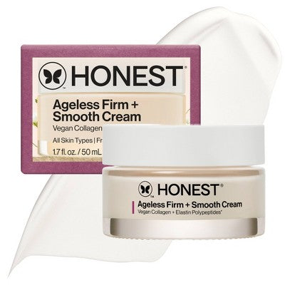 Honest Beauty Ageless Firm and Smooth Cream with Vegan Collagen and Hyaluronic Acid 1.7 fl oz - Imperfect Box