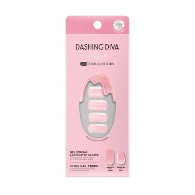 Dashing Diva Glaze Semi-Cured Gel Nail Polish Strips Ballerina Blush 32ct - New