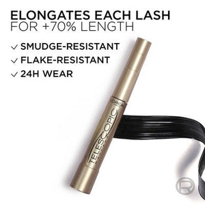 L'Oreal Paris Telescopic Original Washable Mascara 910 Blackest Black 0.27 fl oz - Imperfect Box