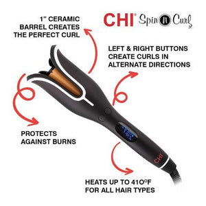 CHI Spin & Curl Ceramic Rotating Curler Onyx Black - Imperfect Box