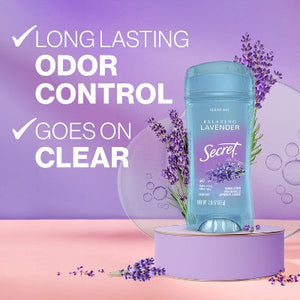 Secret Fresh Clear Gel Deodorant  Relaxing Lavender 2.6oz/2pk - Imperfect Box