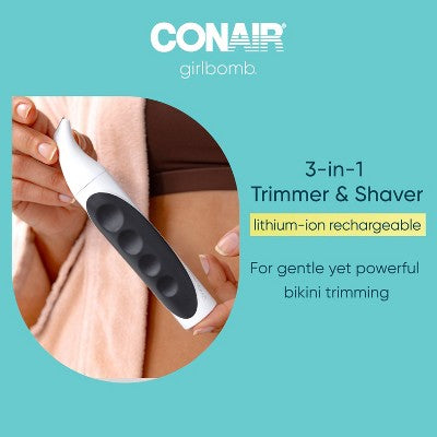 Conair Girlbomb Cordless Rechargeable Bikini Trimmer 6pc - Imperfect Box