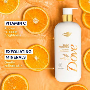 Dove Beauty Serum Body Wash for Women with 3% Brightening Serum + Vitamin C Glow Recharge  18.5 fl oz - Imperfect Container
