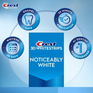 Crest 3DWhitestrips Noticeably White At-home Teeth Whitening Kit 10 Treatments - Imperfect Box