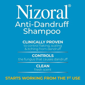 Nizoral Anti Dandruff Shampoo with 1% Ketoconazole, Clean Fresh Scent 7 fl oz - Imperfect Box