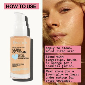 Pacifica Ultra CC Cream Radiant Foundation Natural/Medium 1 fl oz - New