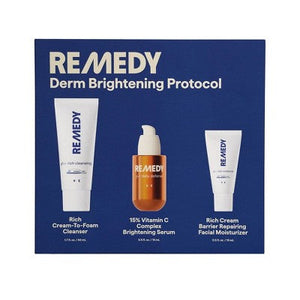 Remedy Skin Brightening 3-Piece Skincare Kit Gentle Cleanser Vitamin C Serum 2.7oz - Imperfect Box