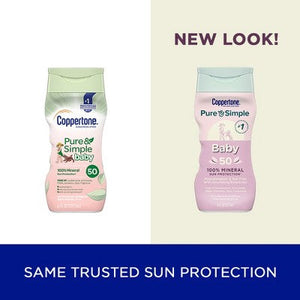 Coppertone Pure & Simple Baby Mineral Sunscreen SPF 50 6 fl oz - New