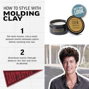 American Crew Men's Strong Hold and Medium Shine Hair Styling Molding Clay 3oz - New