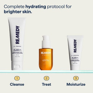 Remedy Skin Brightening 3-Piece Skincare Kit Gentle Cleanser Vitamin C Serum 2.7oz - Imperfect Box