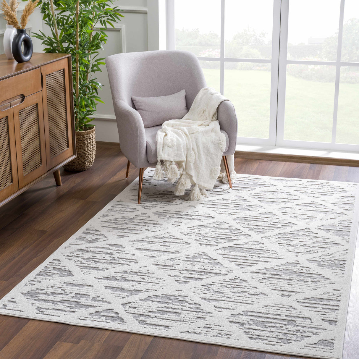 Gambang 3D Trellis Area Rug - Clearance