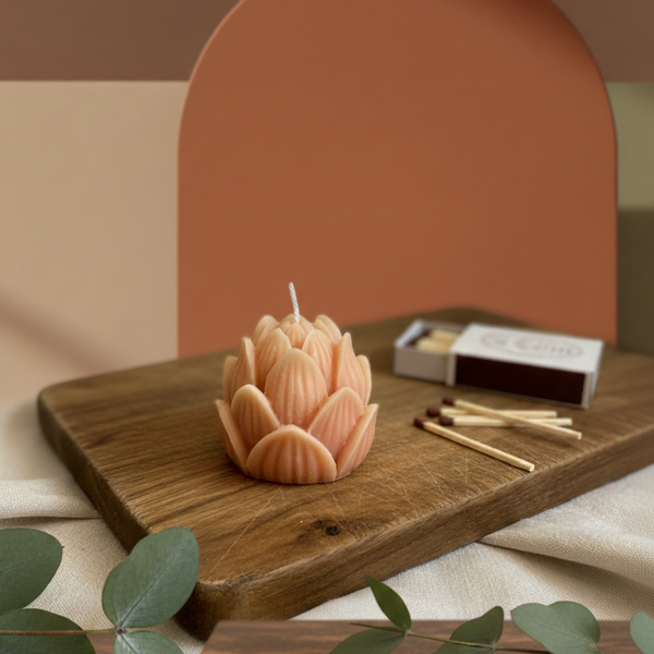Mini Lotus Candle | Handmade Floral Candle