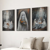 Moody Halloween Ghosts Trendy Wall Art Poster