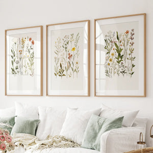 Watercolor Wildflower Floral Nursery Wall Art Set