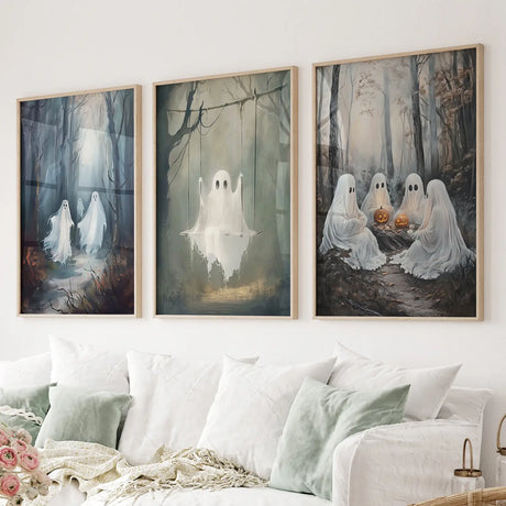 Dark Halloween Spooky Ghost Wall Art Prints Decor