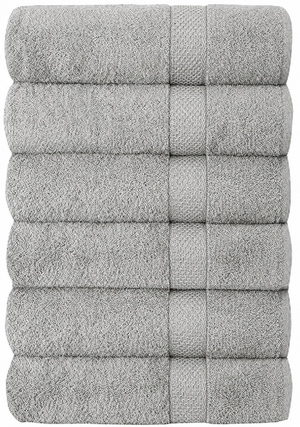 Set of 6 Hotel & Spa 100% Cotton Bath Towels 27x52 inch