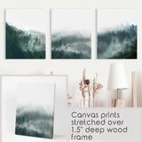 Large Foggy Forest Wall Art Set. Scandinavian Decor