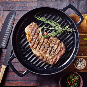 Enameled Cast Iron Grill Pan, 11"