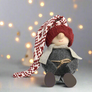 Tomte Gnome - Cousin Gustav (Red Knitted Cap)