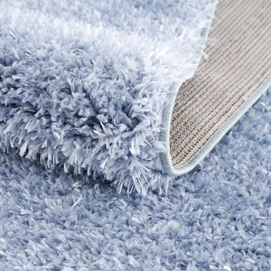 Faina Solid Aqua Shag Washable Area Rug - Clearance