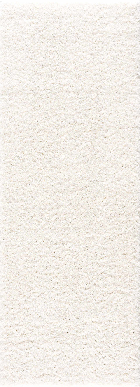 Faina Solid Cream Shag Washable Area Rug - Clearance